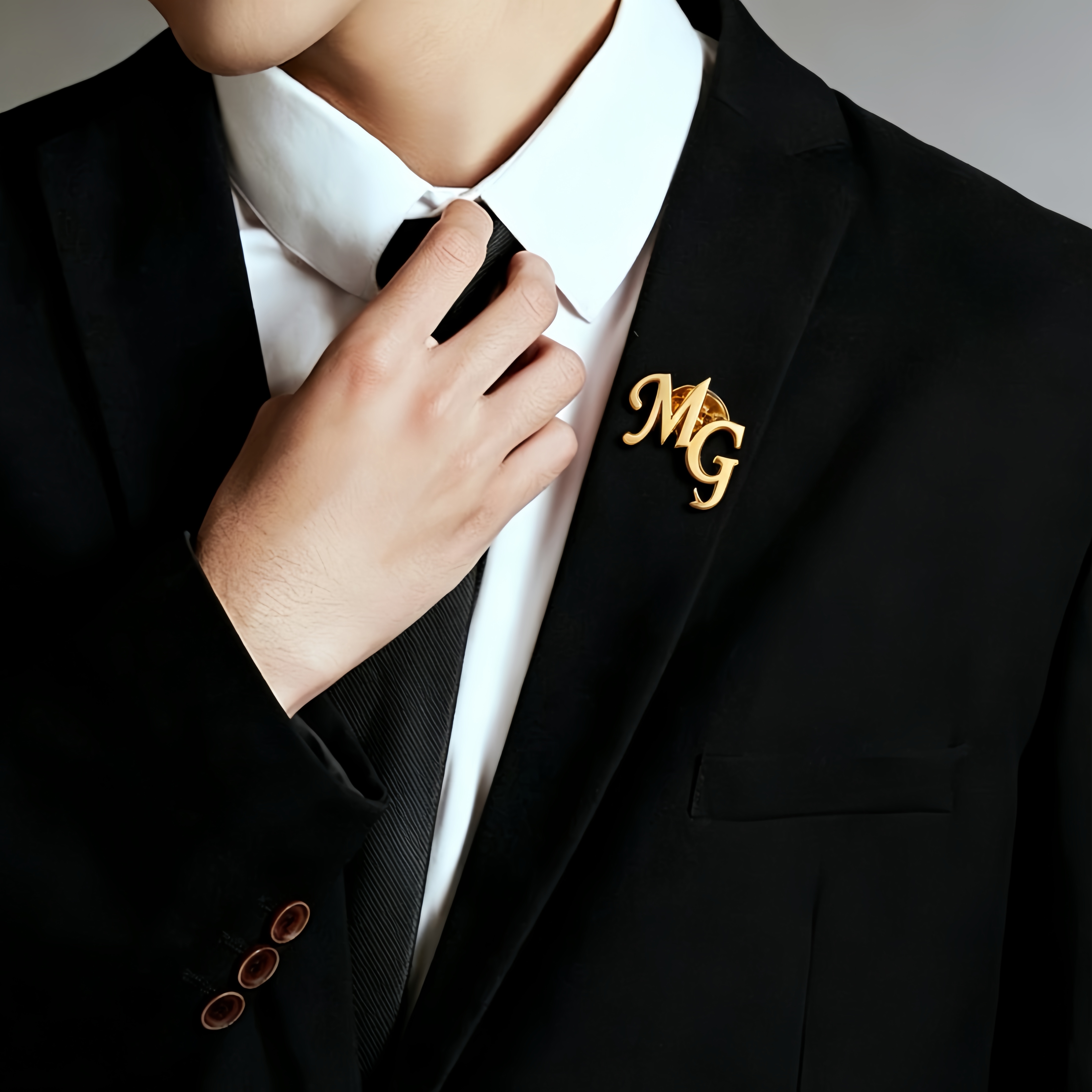 Men'S Grooming - Broche de iniciais personalizadas para noivo,