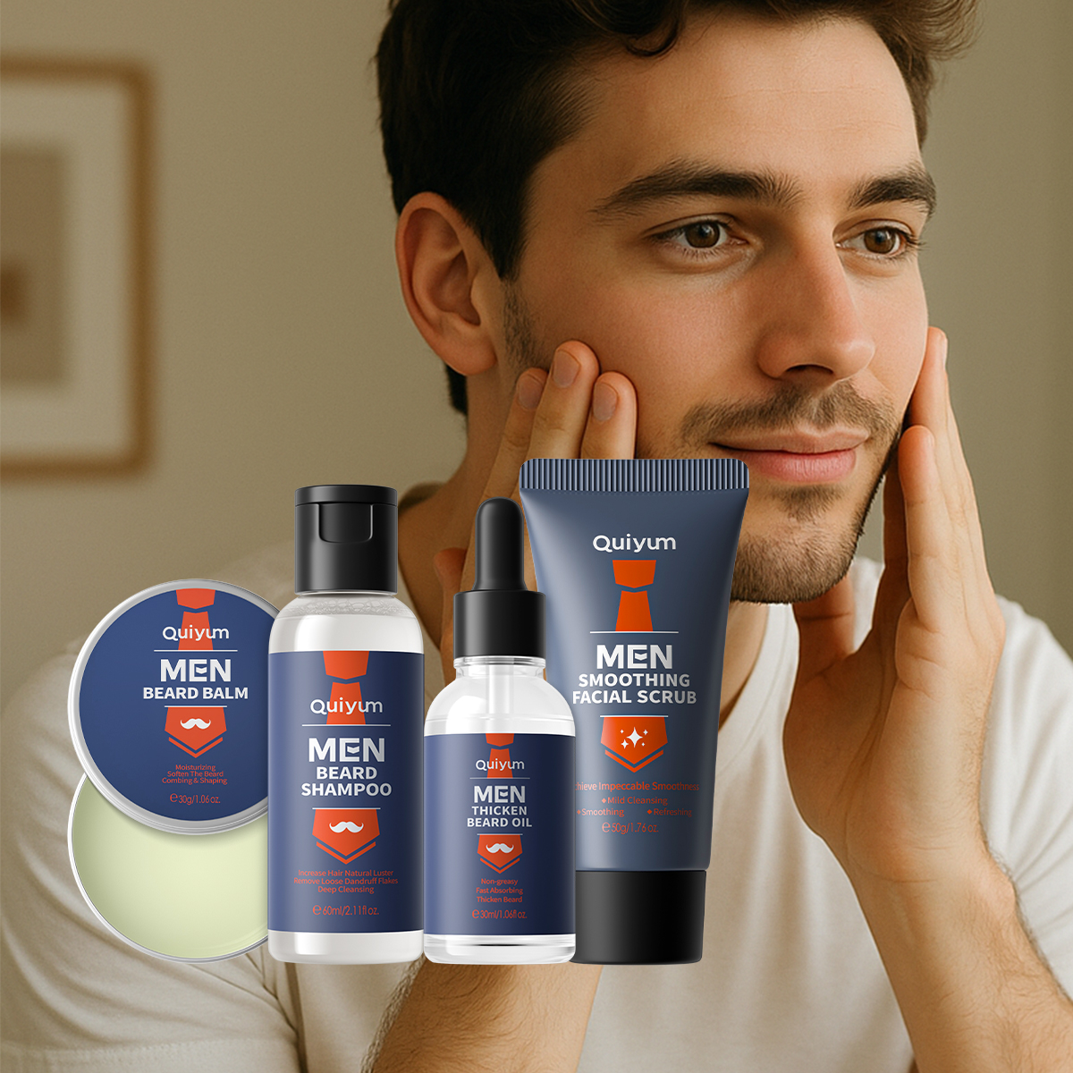 Men'S Grooming Oil - Conjunto de Cuidados Faciais e para