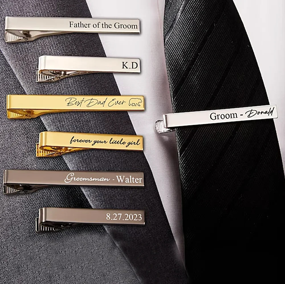 Men'S Grooming - Clipes de gravata personalizados esculpidos para