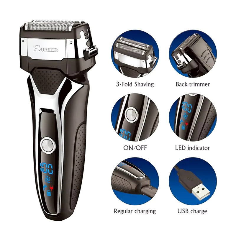 Men'S Grooming Electric Trimmer - Surker barbeador elétrico para homens recarregável