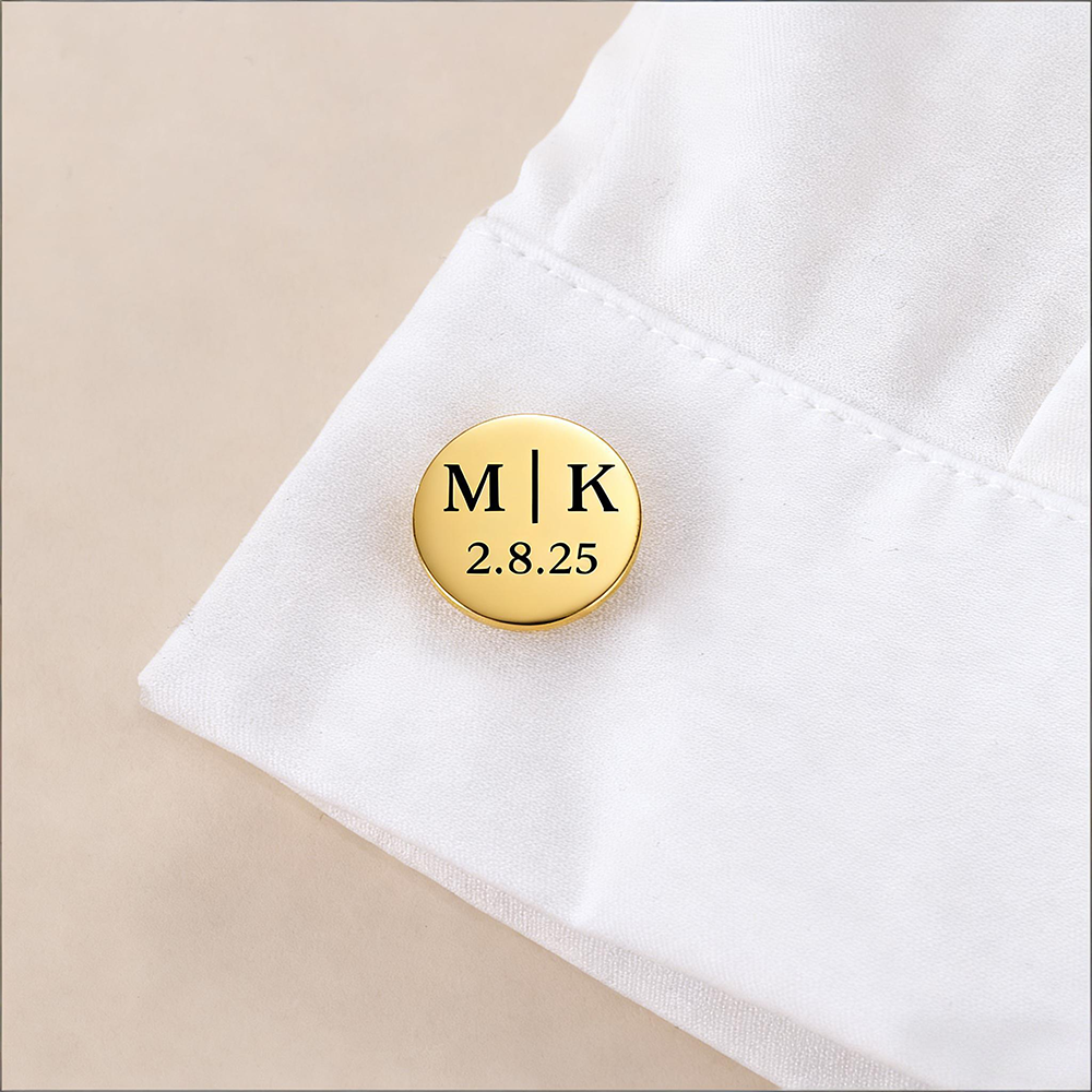 Men'S Grooming - Abotoaduras Personalizadas com Data em Aço