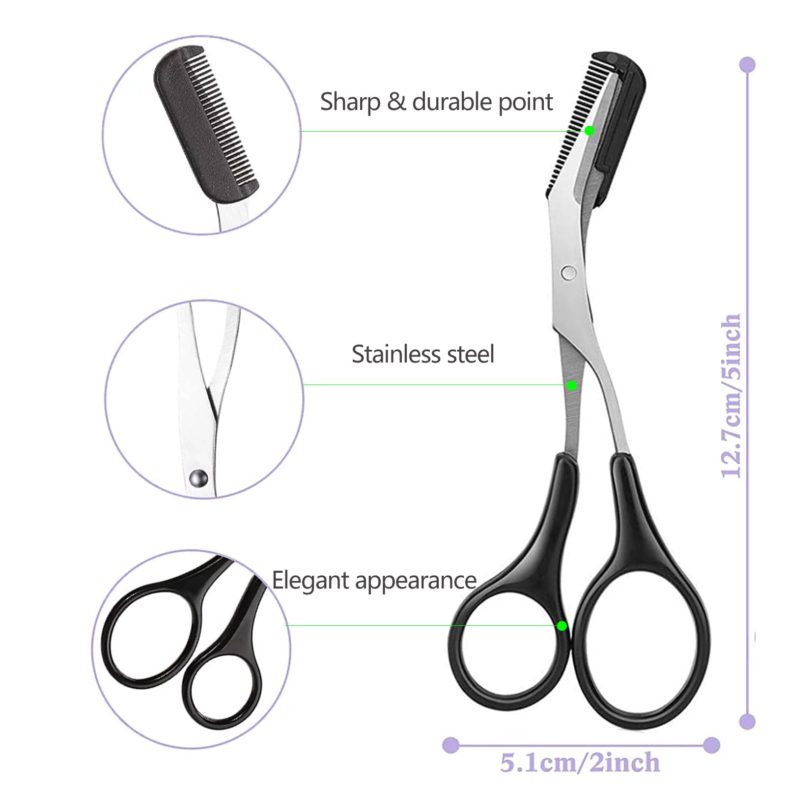 Men'S Grooming Electric Trimmer - Tesoura para Sobrancelhas com Pente, Tesoura