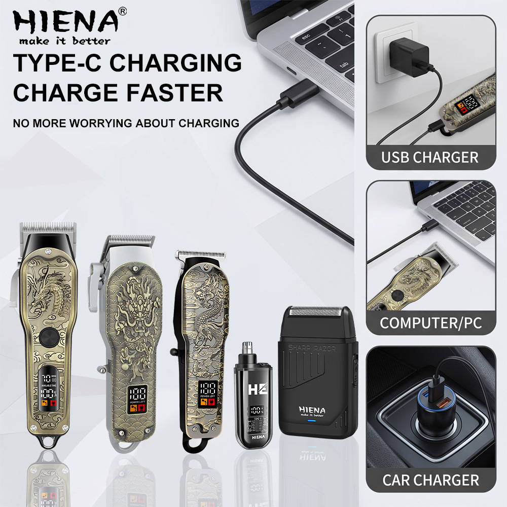 HIENA 5 Peças: Máquina de Cort - Men'S Grooming Electric Trimmer avaliação e preço