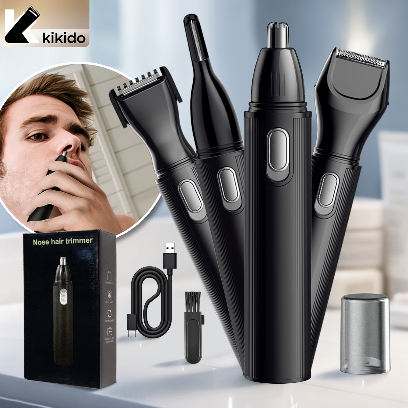 KIKIDO Aparador de Pelos do Na - Men'S Grooming Electric Trimmer avaliação e preço