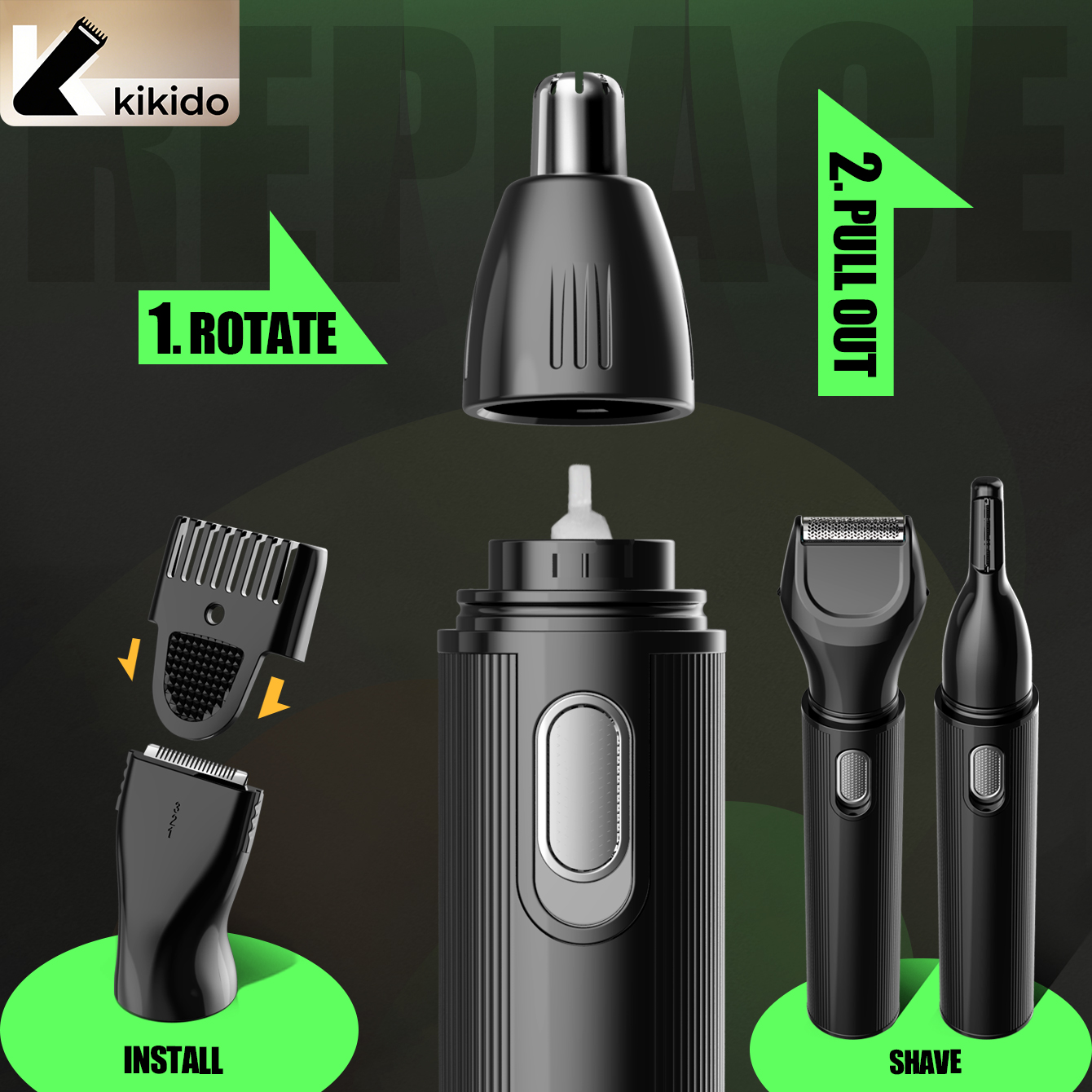 KIKIDO Aparador de Pelos do Na - Men'S Grooming Electric Trimmer avaliação e preço